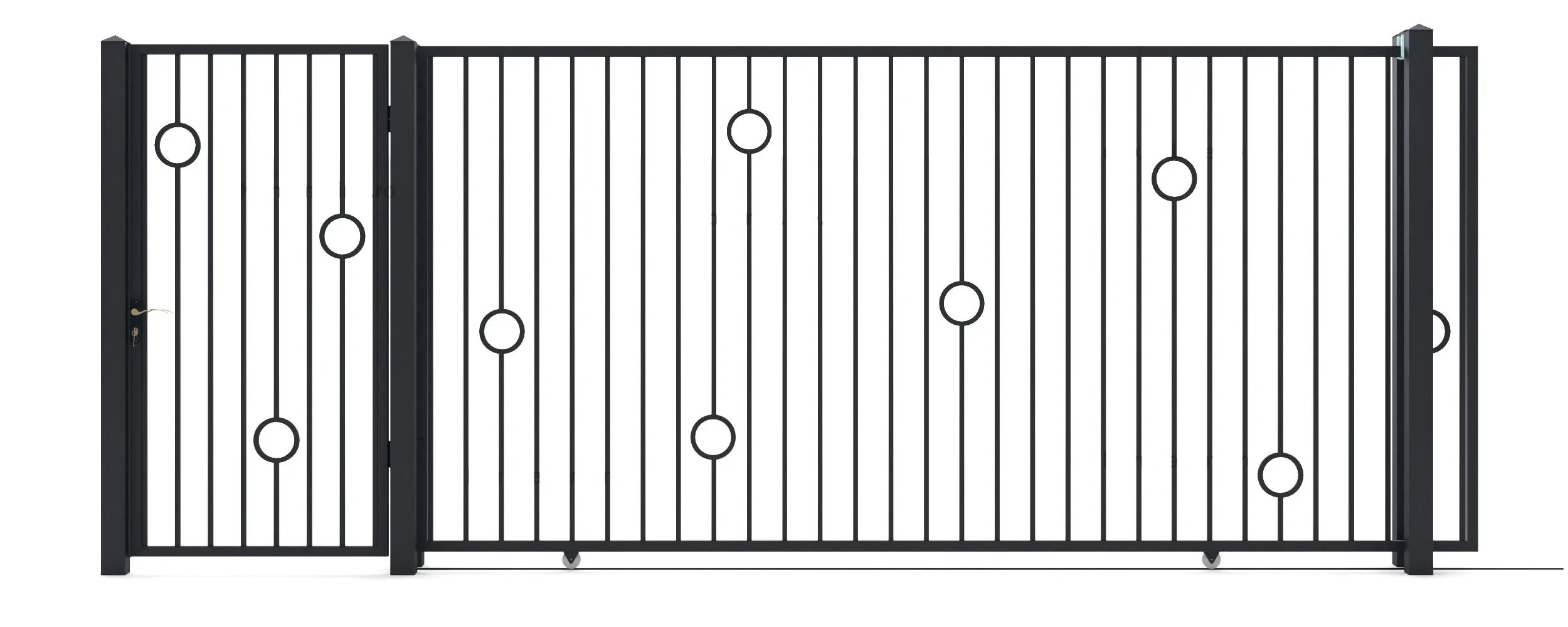Metalne kapije Lights (KP107) — kolska i pešačka