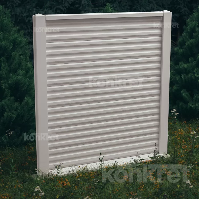 Betonska ograda Liner (KM100), visina 210 cm, bela (premium)