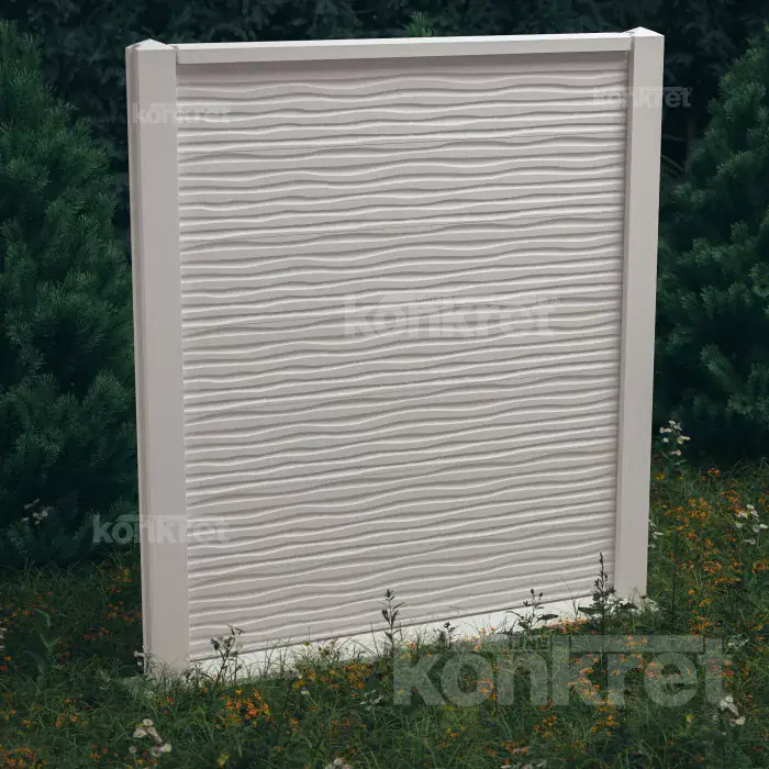 Betonska ograda Dune (KM201), visina 210 cm, bela (premium)