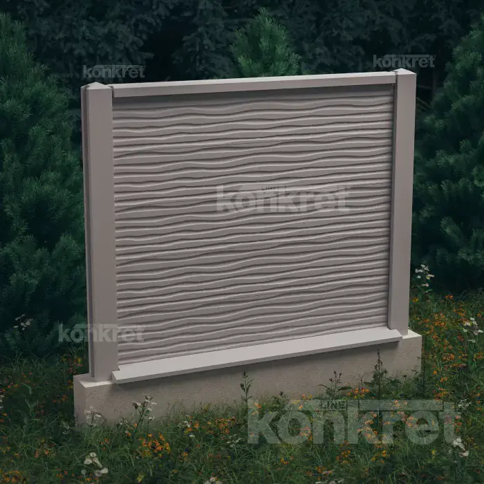 Betonska ograda Dune (KM201), visina 150 cm, siva (standardna)