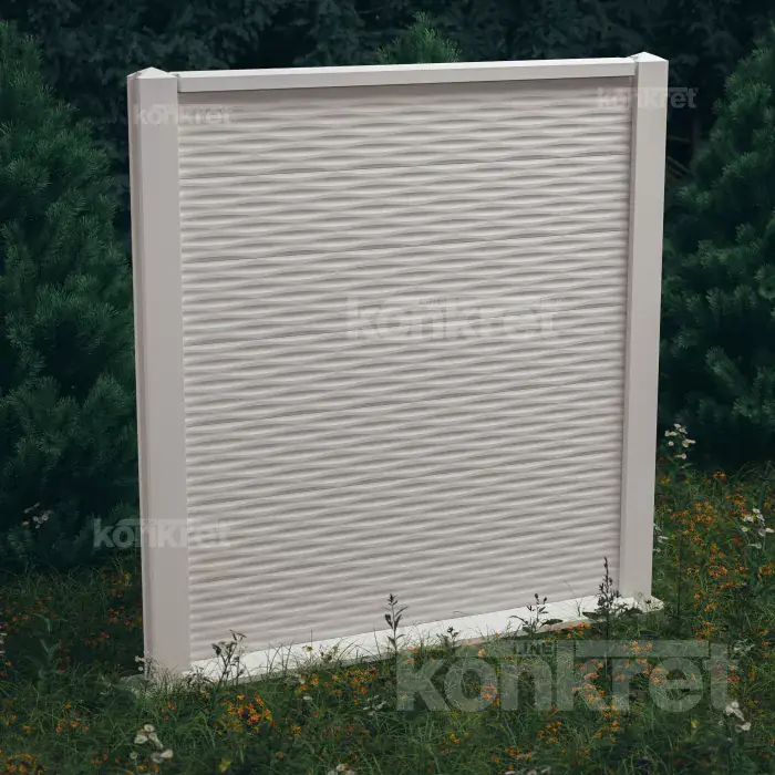 Betonska ograda Ocean (KM202), visina 210 cm, bela (premium)