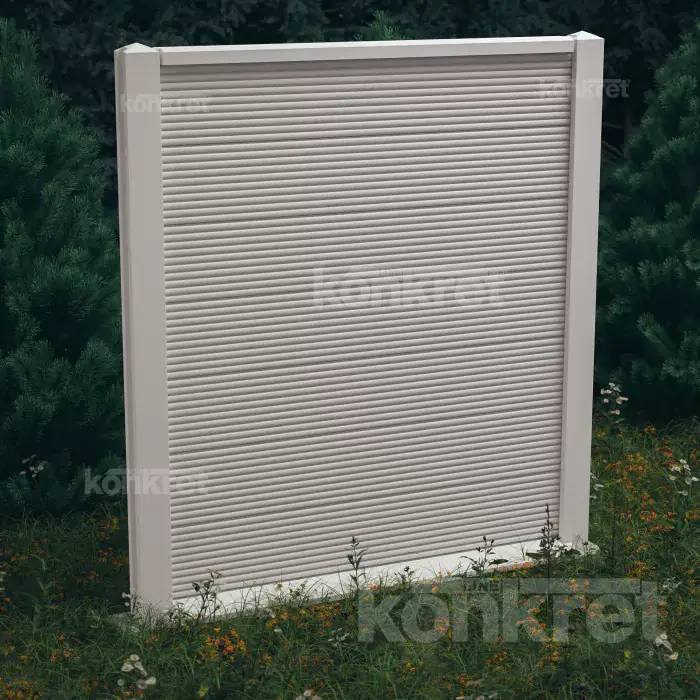 Betonska ograda Waves (KM207), visina 210 cm, bela (premium)