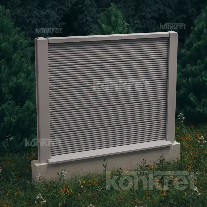 Betonska ograda Waves (KM207), visina 150 cm, siva (standardna)