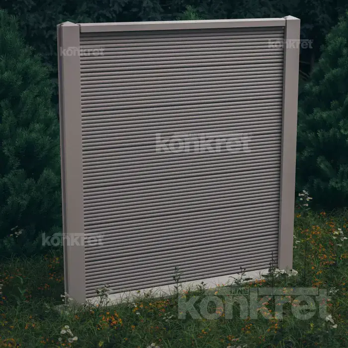 Betonska ograda Waves (KM207), visina 210 cm, siva (standardna)