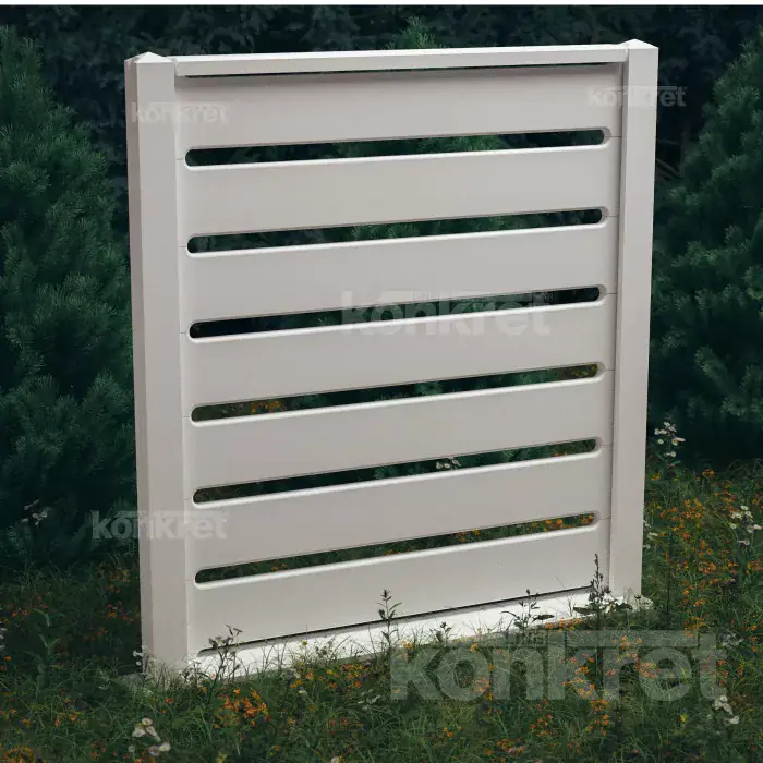 Betonska ograda Avalon (KV301), visina 210 cm, bela (premium)