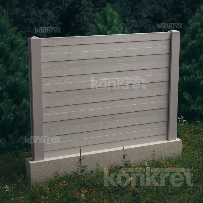 Betonska ograda Cedar (KM302), visina 160 cm, siva (standardna)