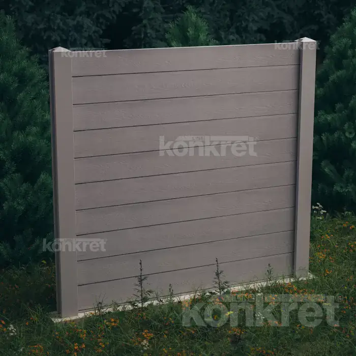 Betonska ograda Douglas (KM301), visina 200 cm, siva (standardna)