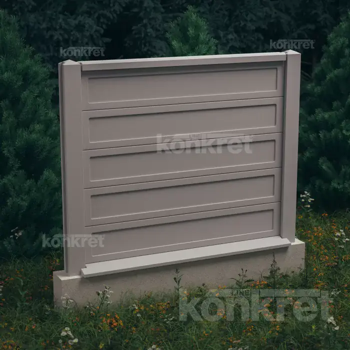 Betonska ograda Grande (KV102), visina 150 cm, siva (standardna)