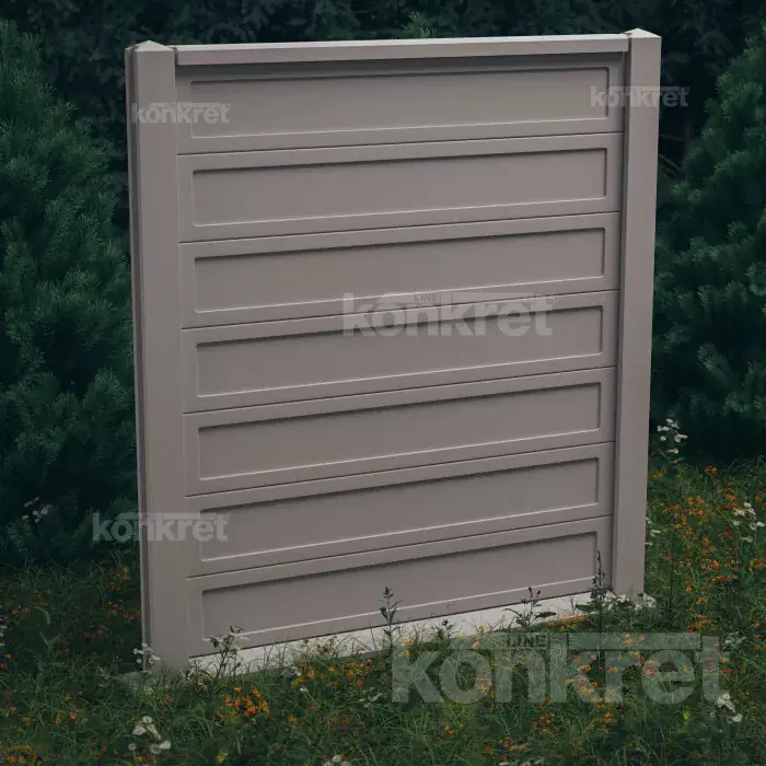 Betonska ograda Grande (KV102), visina 210 cm, siva (standardna)
