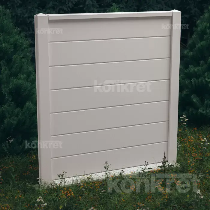 Betonska ograda Nova (KS402), visina 210 cm, bela (premium)