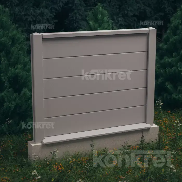 Betonska ograda Simple (KV100), visina 150 cm, siva (standardna)