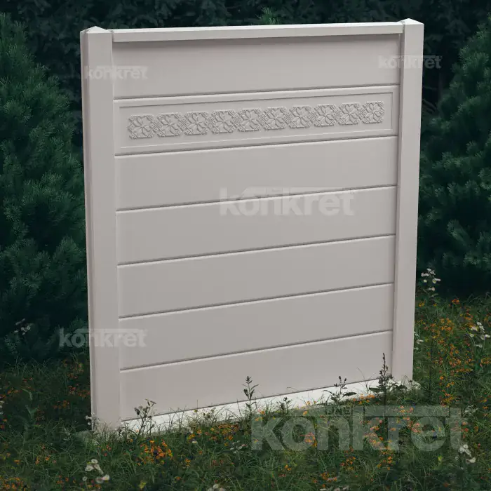 Betonska ograda Traditional (KV111), visina 210 cm, bela (premium)