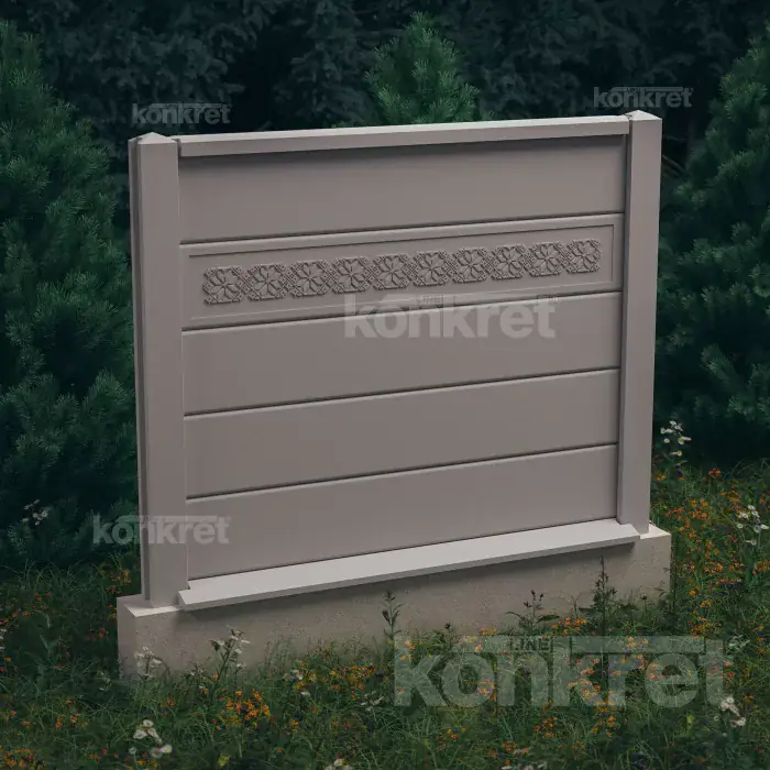 Betonska ograda Traditional (KV111), visina 150 cm, siva (standardna)