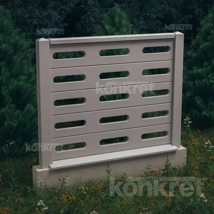 Betonska ograda Visio (KV201), visina 150 cm, siva (standardna)