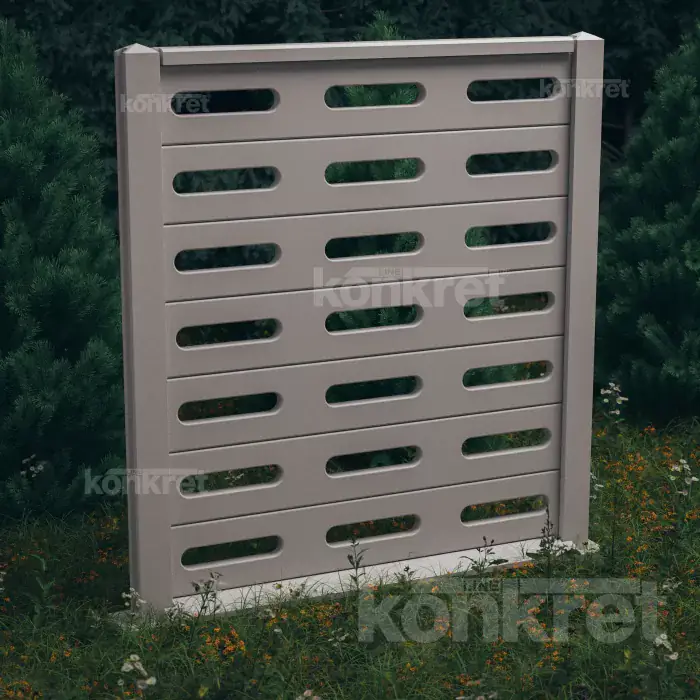 Betonska ograda Visio (KV201), visina 210 cm, siva (standardna)